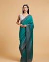 Rama Green Stone Embellished Saree